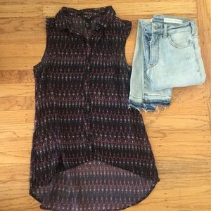 Long patterned shirt dress